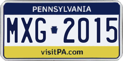 PA license plate MXG2015