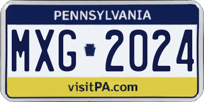 PA license plate MXG2024