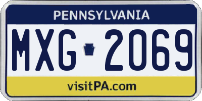 PA license plate MXG2069