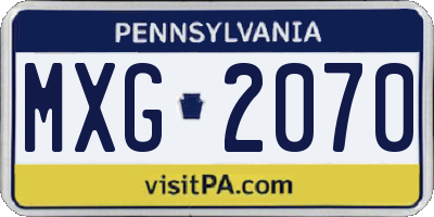 PA license plate MXG2070