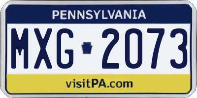 PA license plate MXG2073