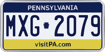 PA license plate MXG2079