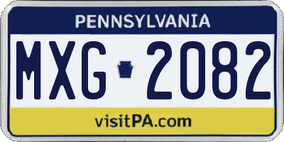 PA license plate MXG2082