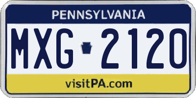 PA license plate MXG2120