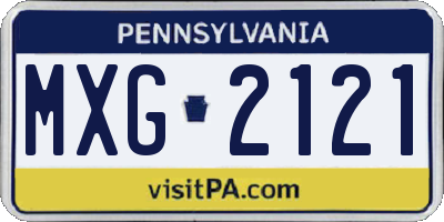 PA license plate MXG2121
