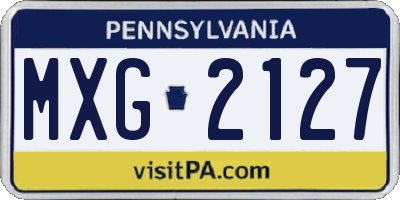 PA license plate MXG2127