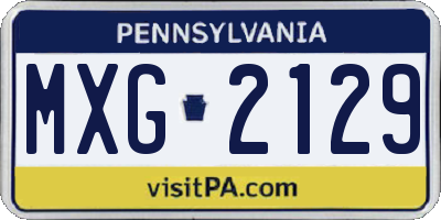 PA license plate MXG2129