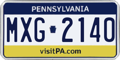 PA license plate MXG2140