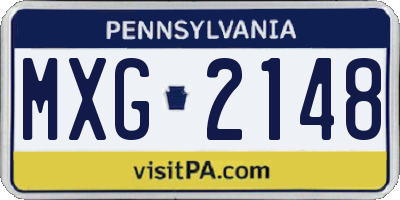 PA license plate MXG2148