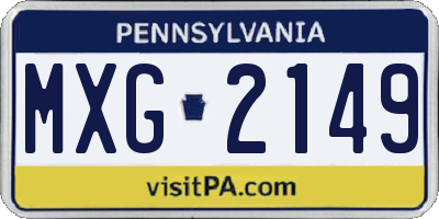 PA license plate MXG2149