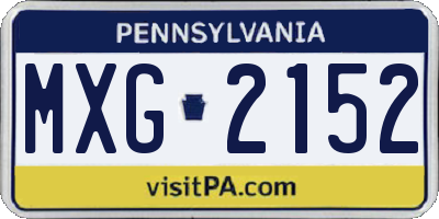 PA license plate MXG2152