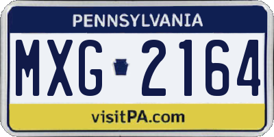 PA license plate MXG2164