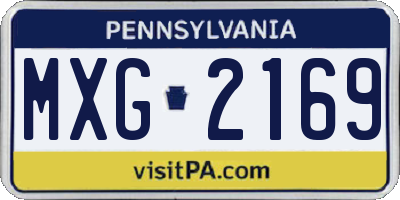 PA license plate MXG2169