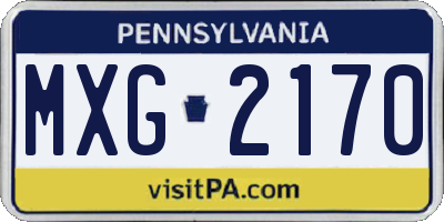 PA license plate MXG2170