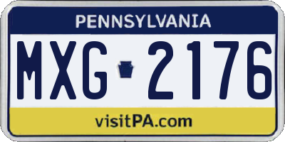PA license plate MXG2176