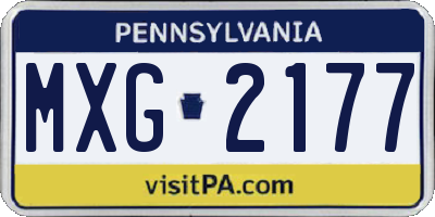 PA license plate MXG2177