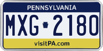 PA license plate MXG2180