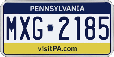 PA license plate MXG2185