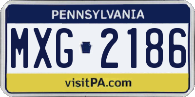 PA license plate MXG2186