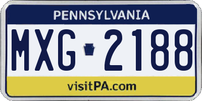 PA license plate MXG2188