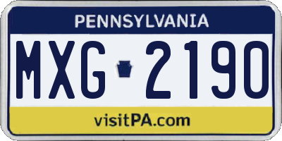 PA license plate MXG2190