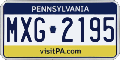 PA license plate MXG2195