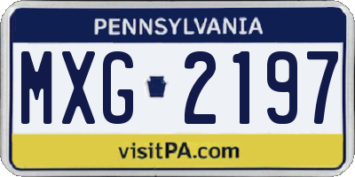 PA license plate MXG2197
