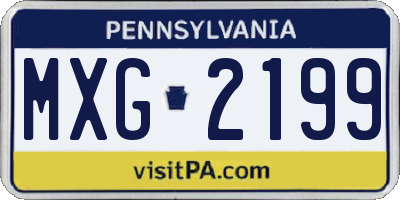PA license plate MXG2199