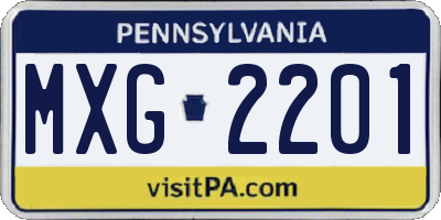 PA license plate MXG2201