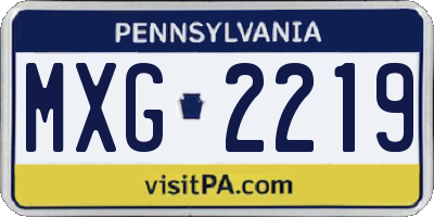 PA license plate MXG2219