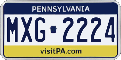 PA license plate MXG2224