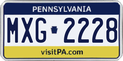 PA license plate MXG2228