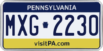 PA license plate MXG2230