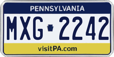 PA license plate MXG2242