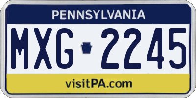 PA license plate MXG2245