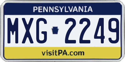 PA license plate MXG2249
