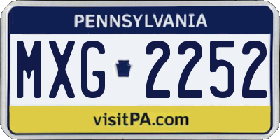 PA license plate MXG2252