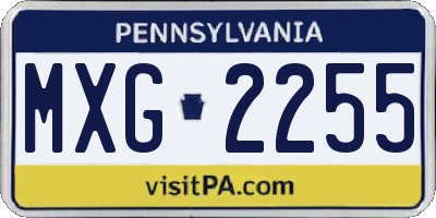 PA license plate MXG2255