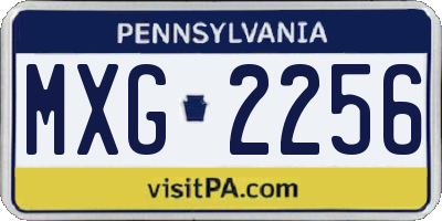 PA license plate MXG2256