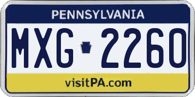 PA license plate MXG2260