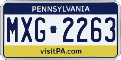 PA license plate MXG2263