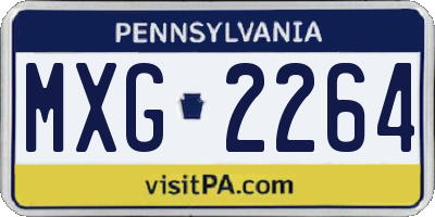 PA license plate MXG2264