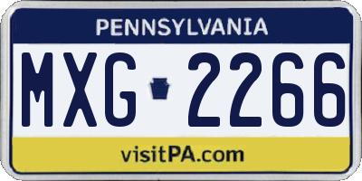PA license plate MXG2266