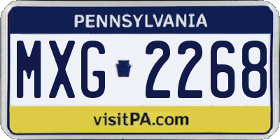 PA license plate MXG2268