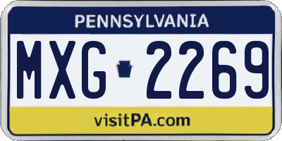 PA license plate MXG2269