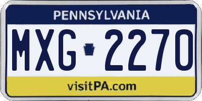 PA license plate MXG2270