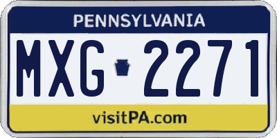PA license plate MXG2271