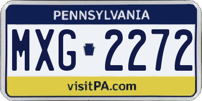 PA license plate MXG2272