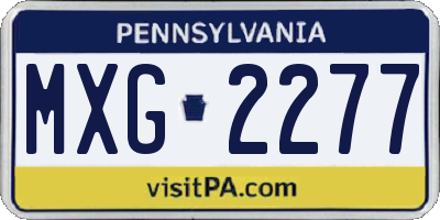 PA license plate MXG2277