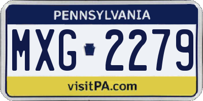 PA license plate MXG2279